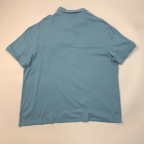 Jachs New York Polo Shirt Mens 3XL Copen Blue Cotton Three Button Short Sleeve - Picture 6 of 11